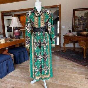 🐆 Vintage 1980s Skirt & Blouse Set | Leopard + Chain Print | Howard Wolf 🐆